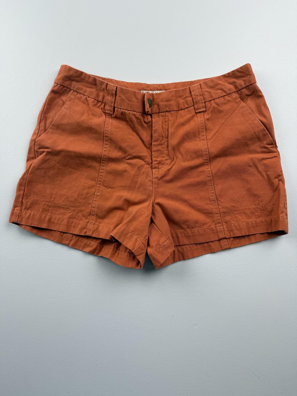 Royal Robbins Shorts Womens 8 Orange Chino Twill 4 Inseam Hiking Travel